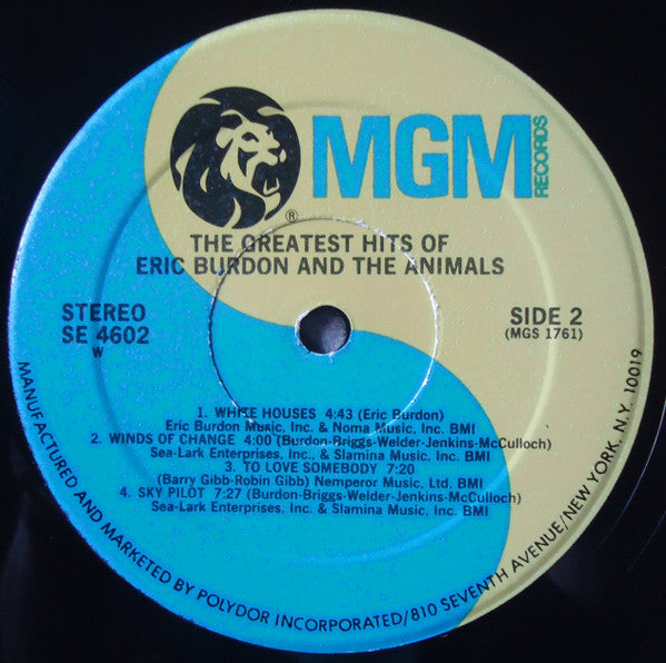 Eric Burdon And The Animals* : The Greatest Hits Of Eric Burdon And The Animals (LP, Comp, RE, PRC)