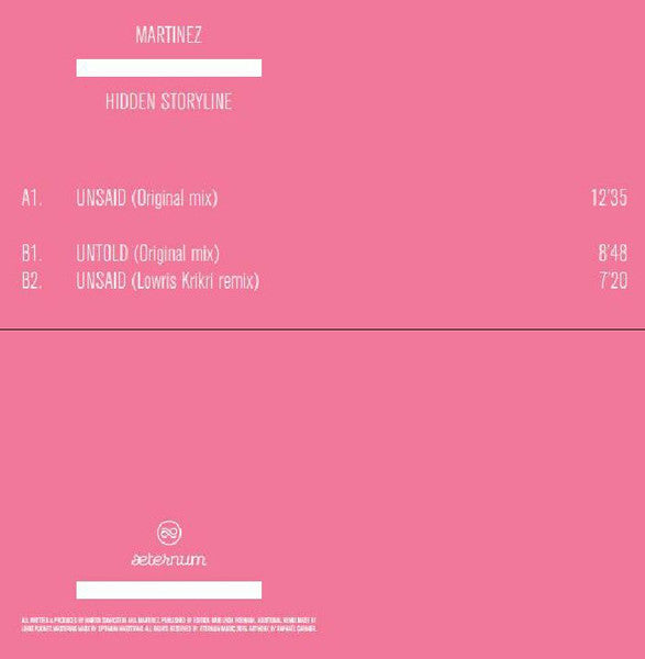 Martinez : Hidden Storyline (12",EP)