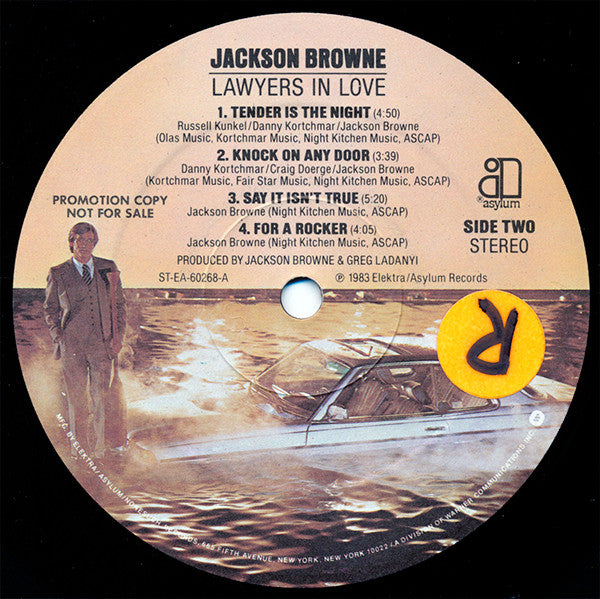 Jackson Browne : Lawyers In Love (LP, Album, Promo)