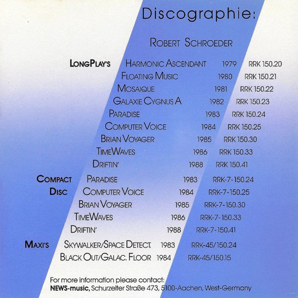 Robert Schroeder* : Driftin' (Elektronische Balladen) (CD, Album)