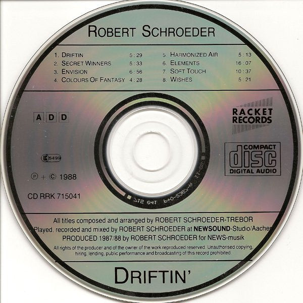 Robert Schroeder* : Driftin' (Elektronische Balladen) (CD, Album)