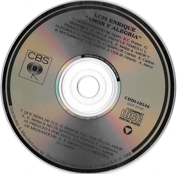 Luis Enrique : Amor Y Alegria (CD, Album)