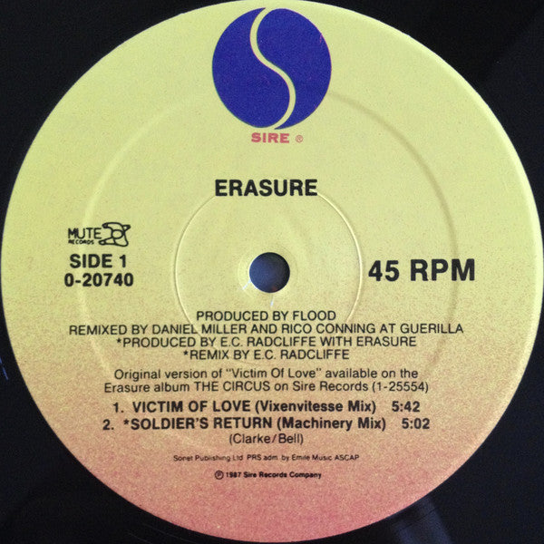 Erasure : Victim Of Love (12", Maxi, Ltd)