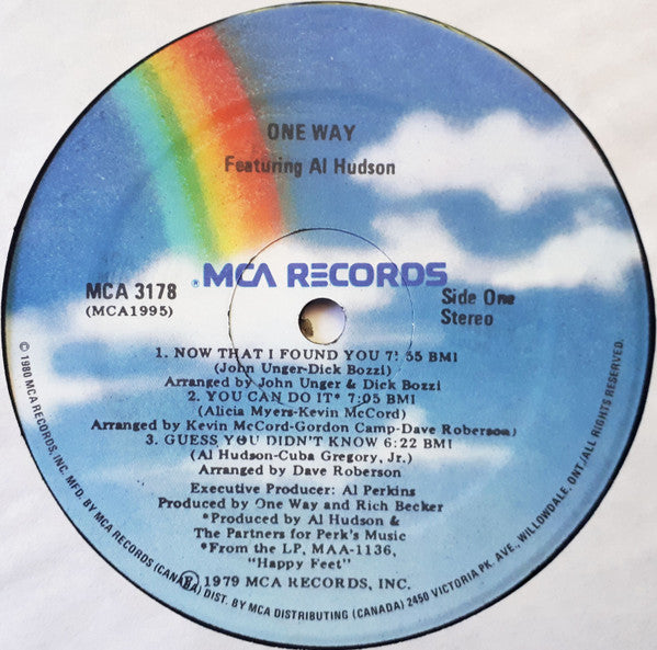 One Way Featuring Al Hudson : One Way Featuring Al Hudson (LP, Album, RE)