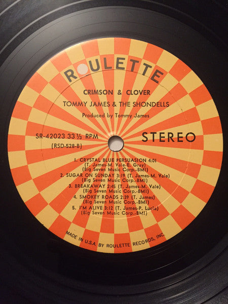 Tommy James & The Shondells : Crimson & Clover (LP, Album)