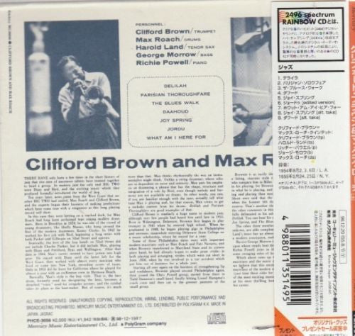 Clifford Brown And Max Roach : Clifford Brown And Max Roach (CD, Album, Mono, Ltd, RE, RM, Pap)