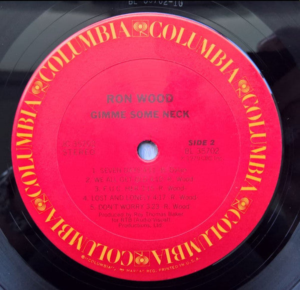 Ron Wood : Gimme Some Neck (LP, Album, RE)