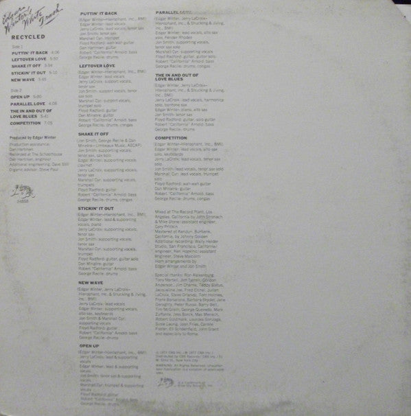 Edgar Winter's White Trash : Recycled (LP, Album, Ter)