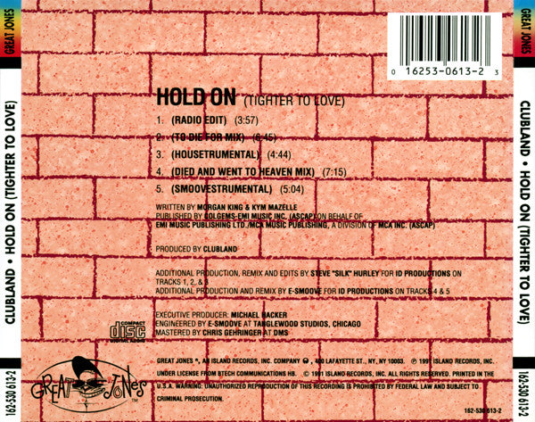 Clubland : Hold On (Tighter To Love) (CD, Maxi)