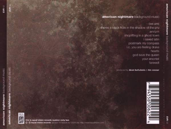 American Nightmare : Background Music (CD, Album)