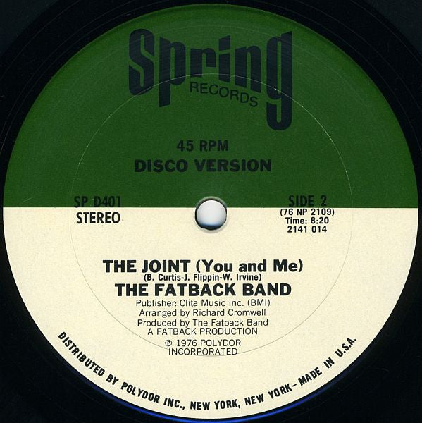 The Fatback Band : Disco Crazy / The Joint (You And Me) (12")