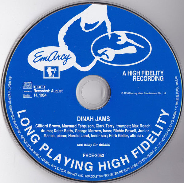 Dinah Washington : Dinah Jams (CD, Album, Mono, Ltd, RE, RM, Pap)