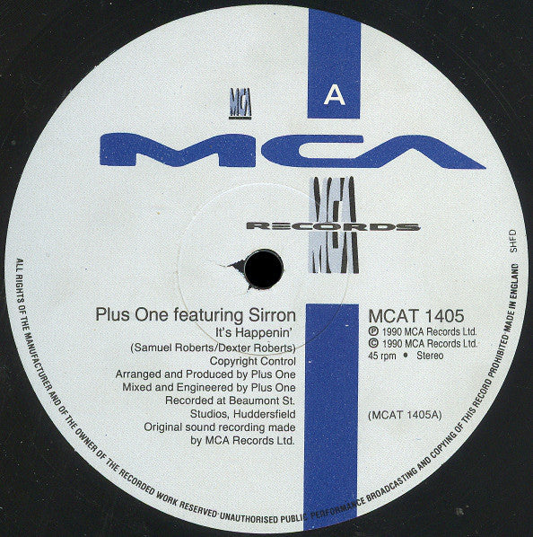 Plus + One featuring Sirron : It's Happenin' (12")