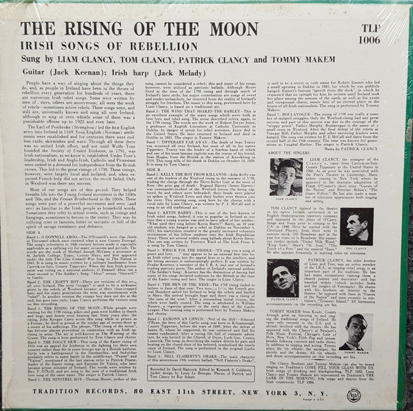 The Clancy Brothers & Tommy Makem : The Rising Of The Moon (Irish Songs Of Rebellion) (LP, Album, Mono, RP)