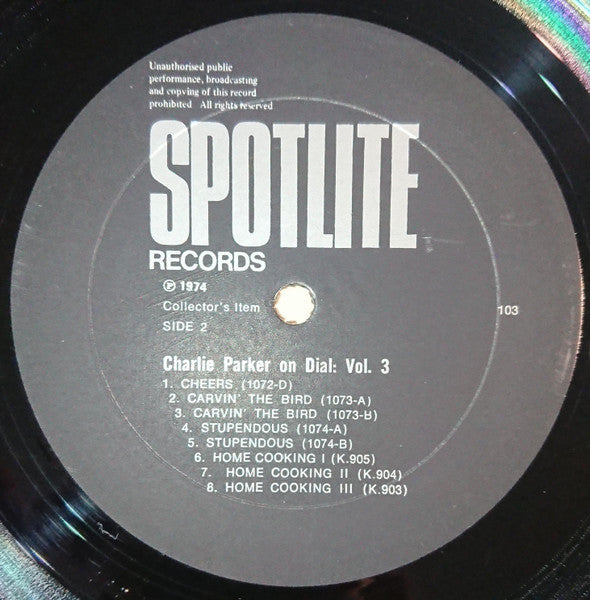 Charlie Parker : Charlie Parker On Dial Volume 3 (LP, Comp, Mono)