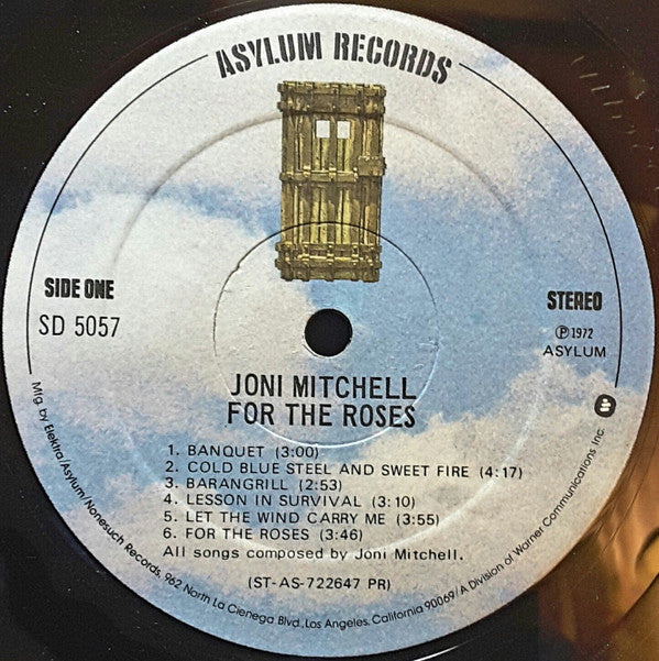 Joni Mitchell : For The Roses (LP, Album, RE, Pre)