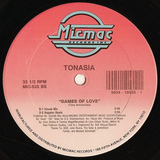 Tonasia : Games Of Love (12", Single)