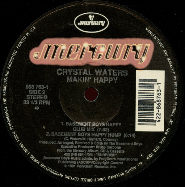 Crystal Waters : Makin' Happy (12")