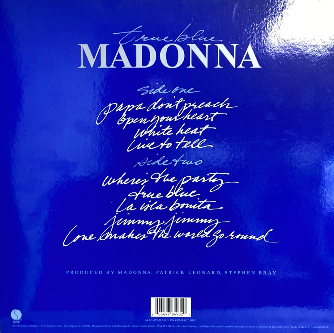 Madonna - True Blue - 12" Clear Vinyl LP