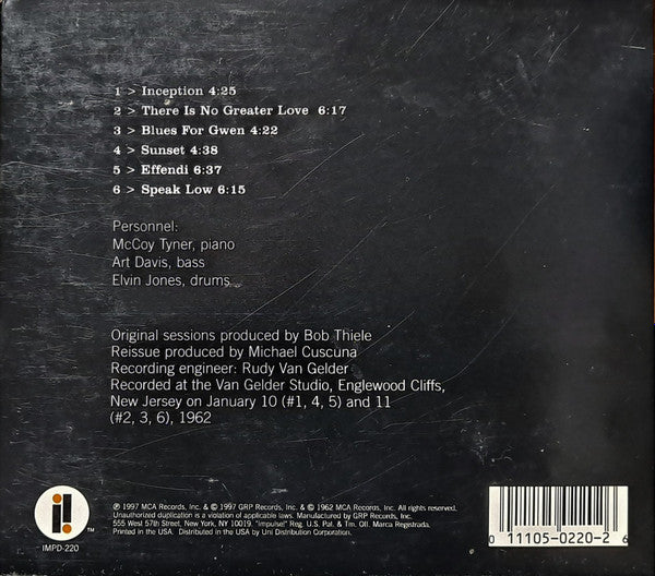 McCoy Tyner Trio : Inception (CD, Album, RE, RM, Dig)