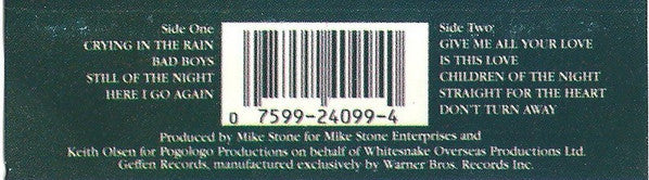 Whitesnake : Whitesnake (Cass, Album, AR)