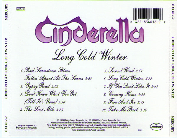 Cinderella (3) : Long Cold Winter (CD, Album)