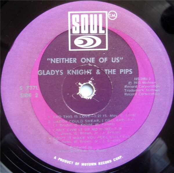 Gladys Knight & The Pips* : Neither One Of Us (LP, Album, Emb)
