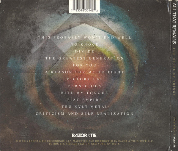 All That Remains : The Order Of Things (CD, Album, Dig)
