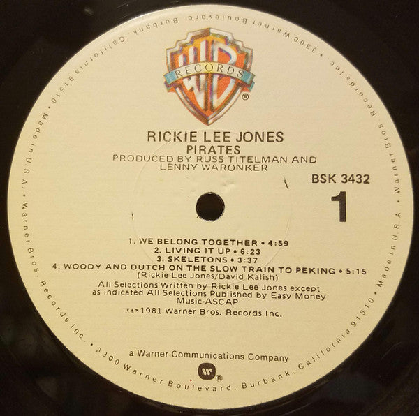 Rickie Lee Jones : Pirates (LP, Album, Win)