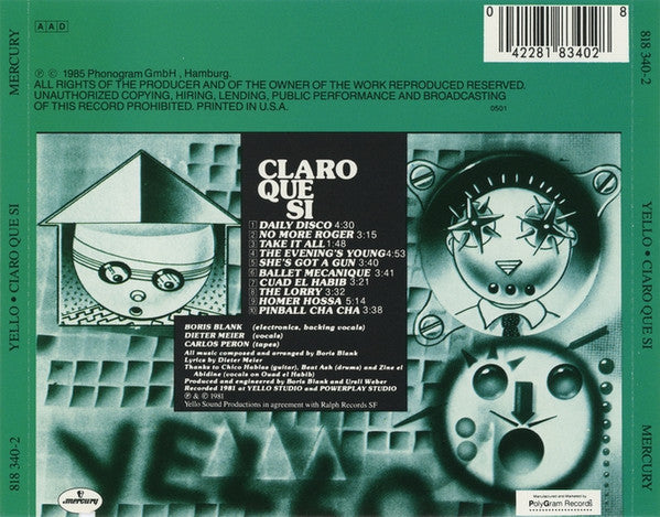 Yello : Claro Que Si (CD, Album, RE)
