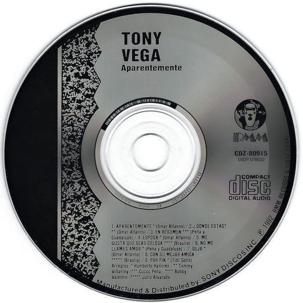 Tony Vega : Aparentemente (CD, Album)