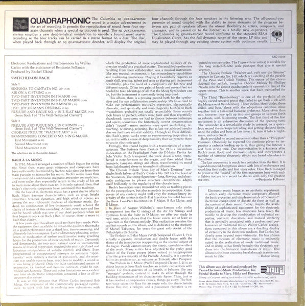 Walter Carlos : Switched-On Bach (LP, Album, Quad, M/Print)