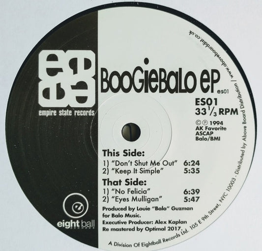 Louie "Balo" Guzman : Boogiebalo EP (12", EP, RE, RM)