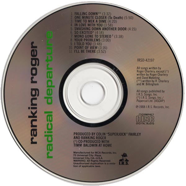 Ranking Roger : Radical Departure (CD, Album)