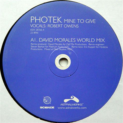 Photek : Mine To Give (2x12")