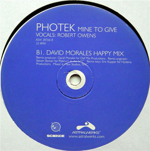 Photek : Mine To Give (2x12")