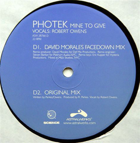 Photek : Mine To Give (2x12")