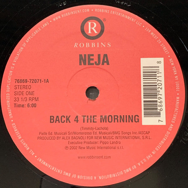 Neja : Back 4 The Morning (12", Maxi)