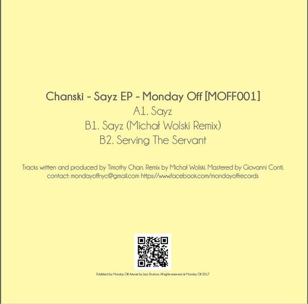 Chanski : Sayz Ep (12")