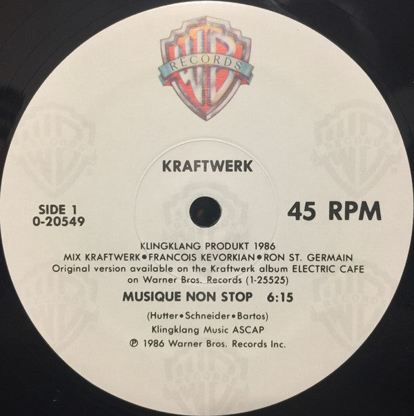 Kraftwerk : Musique Non Stop (12", Single, Spe)