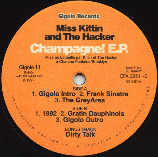 Miss Kittin And The Hacker* : Champagne! E.P. (12", EP)