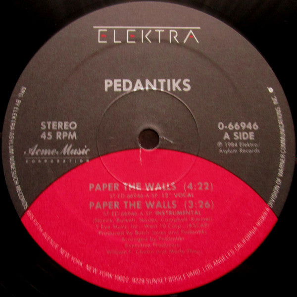 Pedantiks : Paper The Walls (12")