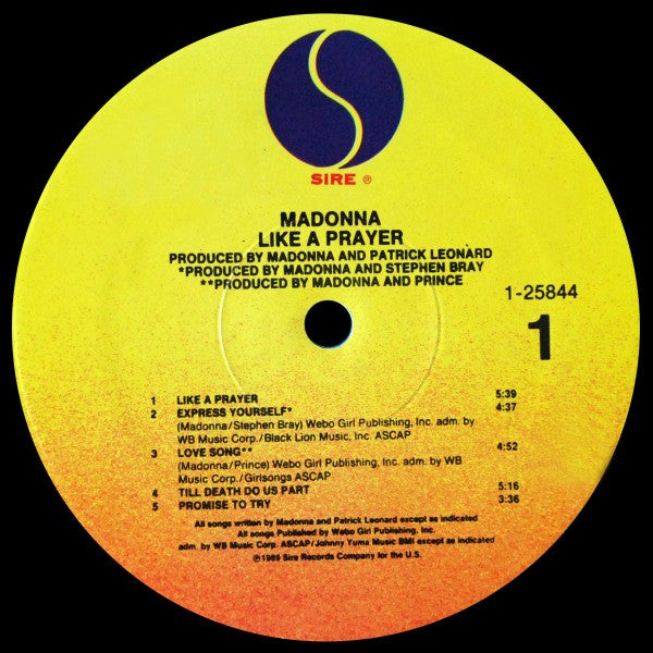 Madonna : Like A Prayer (LP, Album, Spe)