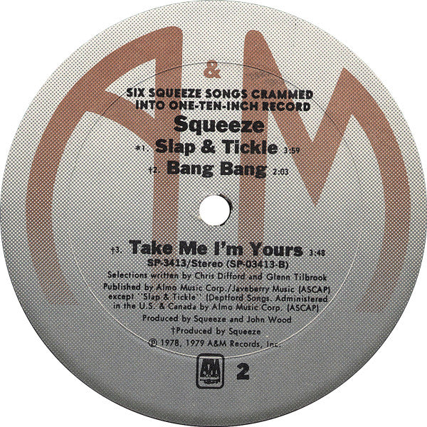 Squeeze (2) : 6 Squeeze Songs Crammed Into One Ten-Inch Record (10", Album, Comp, Fid)
