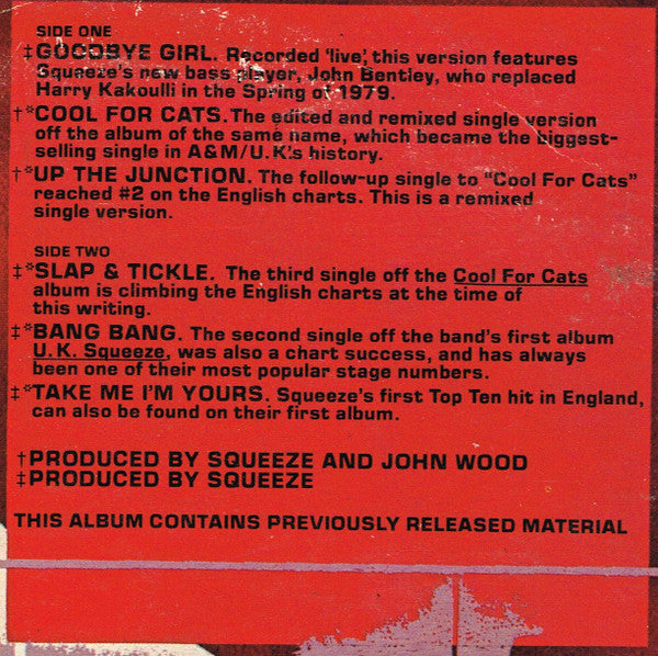 Squeeze (2) : 6 Squeeze Songs Crammed Into One Ten-Inch Record (10", Album, Comp, Fid)