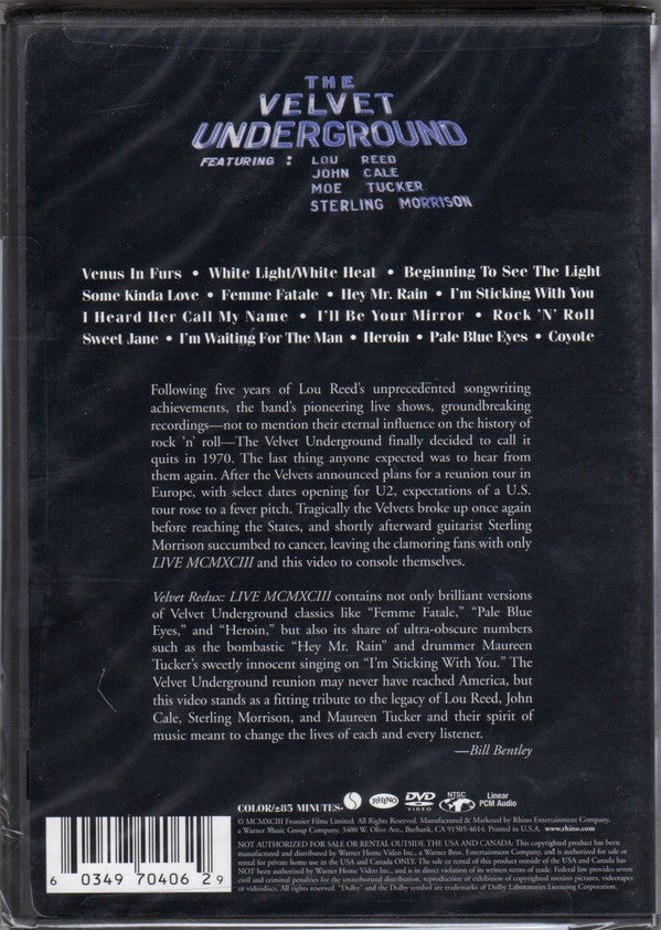 The Velvet Underground : Velvet Redux Live MCMXCIII (DVD-V, RE, NTSC)
