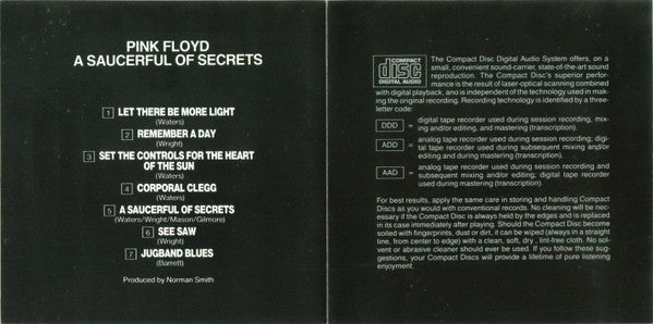 Pink Floyd : A Saucerful Of Secrets (CD, Album, RE, San)