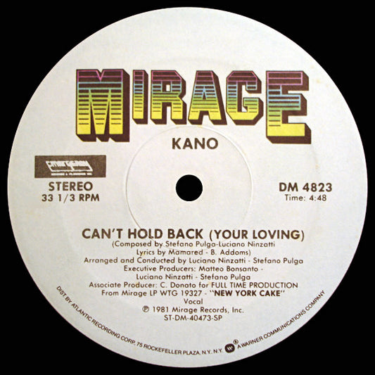 Kano : Can't Hold Back (Your Loving) / She's A Star  (12",33 ⅓ RPM)