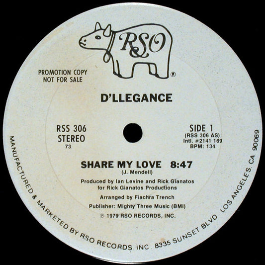 D'llegance : Share My Love (12", Promo)