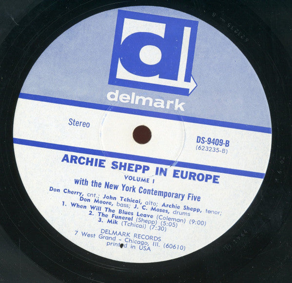 Archie Shepp With The New York Contemporary 5* : In Europe (LP, Album, RE)